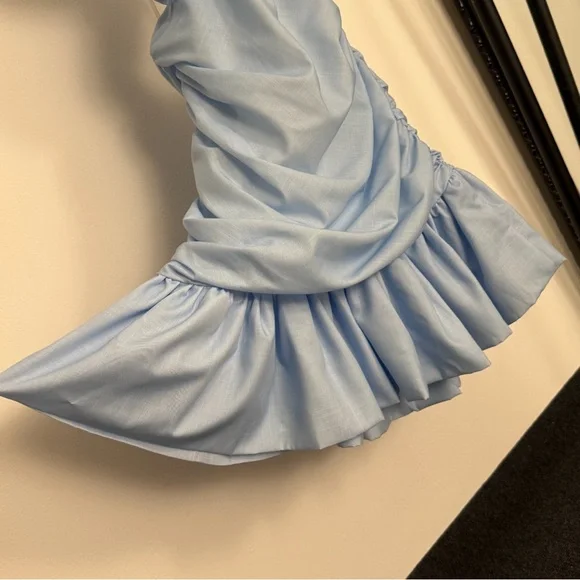 Zimmermann Bow Detail Mini Dress Blue Cutout Chic - Picture 8 of 11